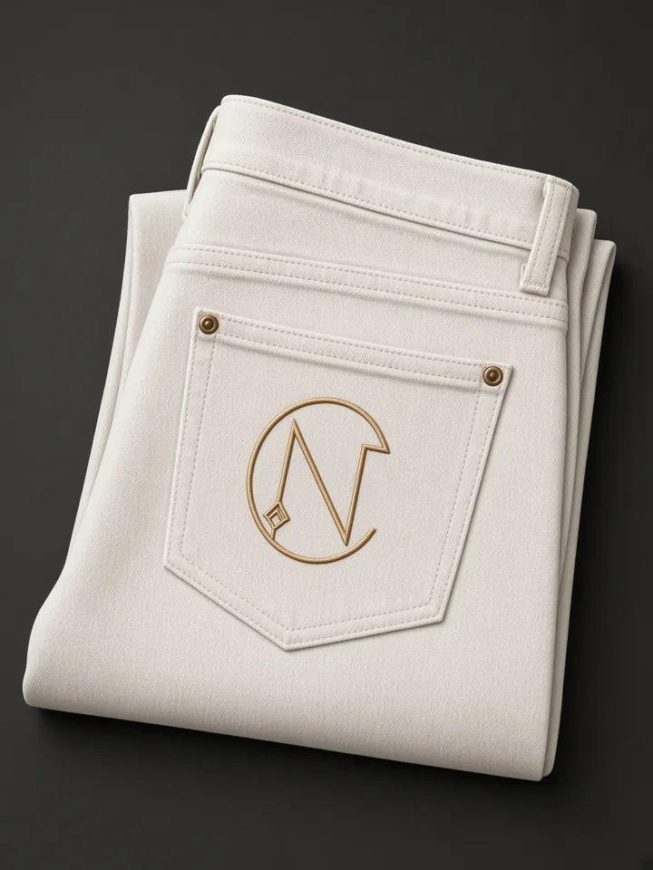 Signature Jean (White), detail 2