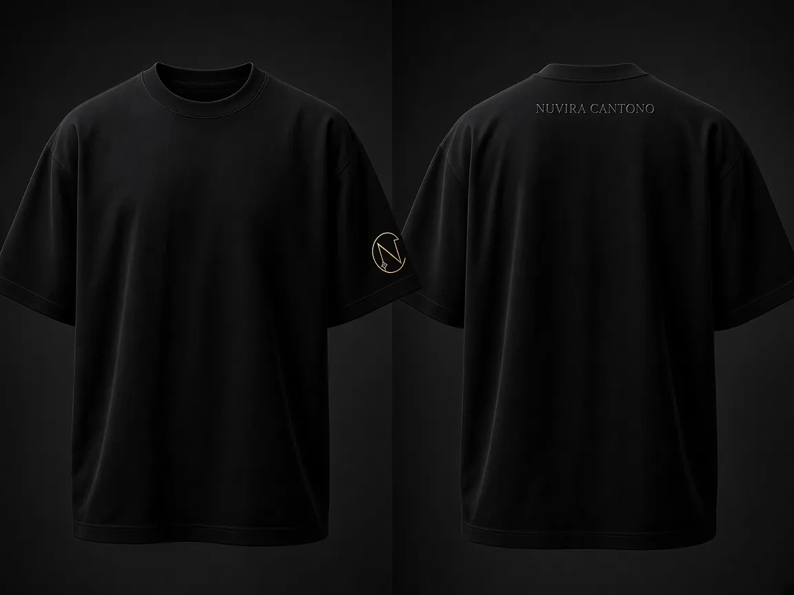 Signet Black tee, front and back
